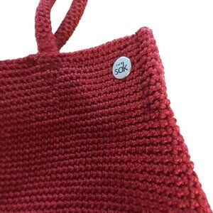 The Sak Womens Crochet Handbag Shoulder Bag Boho Satchel Bag Deep Red